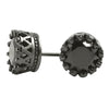 Black Crown Round Cut CZ Bling Bling Earrings