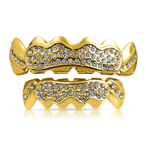 Gold Bling Bling Custom Hip Hop Grillz Set