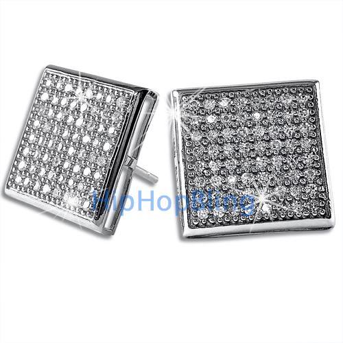 XXL Box 128 Stones CZ Micro Pave Bling Bling Earrings .925 Silver