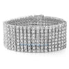 Womens CZ 8 Row Bling Bling Bracelet Rhodium