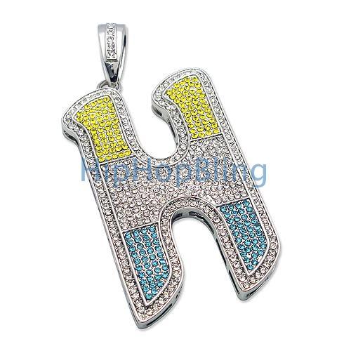Iced Out Initial H Color Hip Hop Graffiti Style Pendant