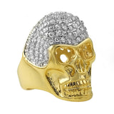 Custom Skull Gold Pave CZ Bling Bling Ring