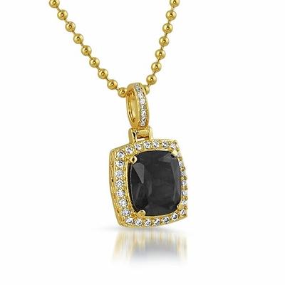 Rick Ross Style .925 Silver Black Gem Pendant