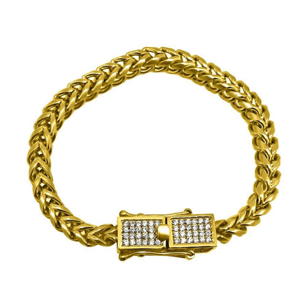 Cuban IP Gold Stainless Steel Bracelet 4MM