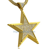 Gold Super Star Bling Bling Pendant