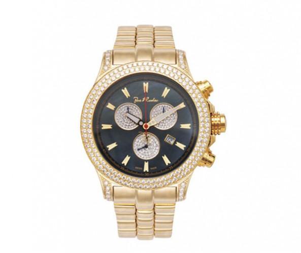 Golden Master Pilot Joe Rodeo Watch Black Dial 7.00ct Diamonds