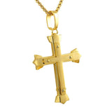 Trident Cross Pendant Gold Stainless Steel