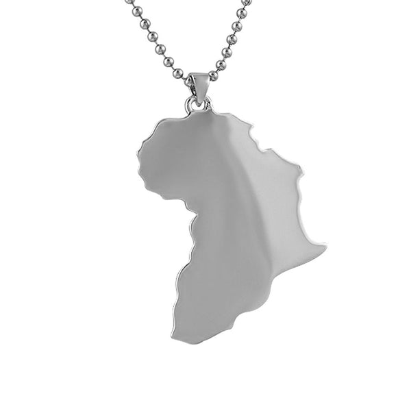 Africa Polished Rhodium Mini Pendant