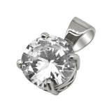 .925 Silver 25MM CZ Solitaire Rhodium Bling Bling Pendant