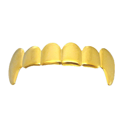 TOP Vampire Fang Shiny Grills Gold Teeth Grillz Hip Hop Bling