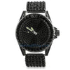 Princess Cut Black 6 Row Bling Bling Watch