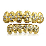 Gold Hip Hop Grillz Cross Teeth Set