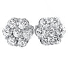 Big Cluster Rhodium Bling Bling CZ Earrings