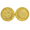 Lemonade Domed Circle M Micro Pave Bling Earrings