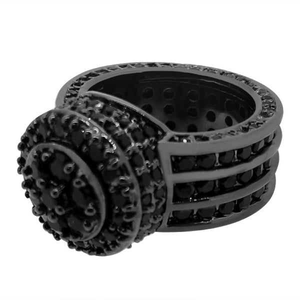 Custom Cluster Black Bling Bling Ring