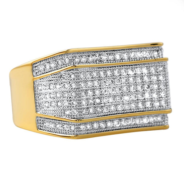 Imperial Gold CZ Hip Hop Ring