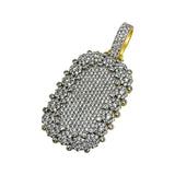 Ice Burst CZ Bling Bling Gold Dog Tag Pendant
