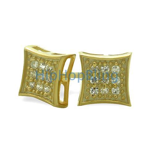 SM Kite Gold Vermeil CZ Micro Pave Earrings .925 Silver