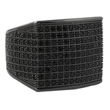 Thick Block Black CZ Bling Bling Ring