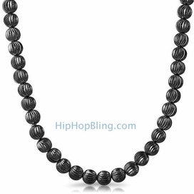 Cluster Rosary Chain Rhodium with Black Center