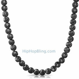 Foxtail Franco Black Chain 3MM Hip Hop Necklace