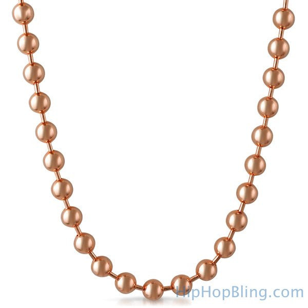 8MM Rose Gold Bead Chain Necklace