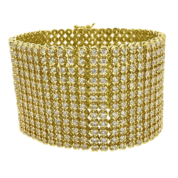 CZ 12 Row Bling Bling Bracelet Gold