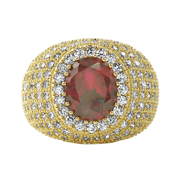 Lab Ruby Masterpiece Bling Bling Micro Pave Ring