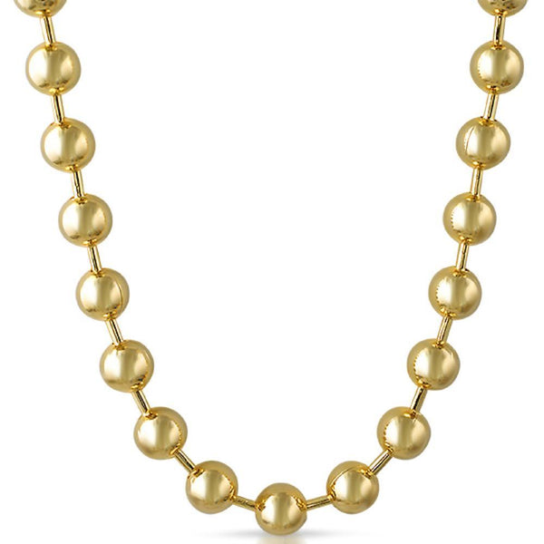 Gold 12MM Bead Chain Necklace