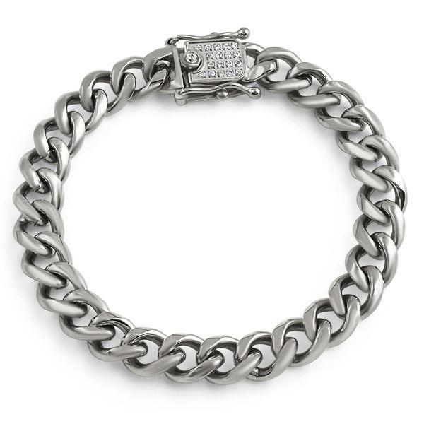 CZ Clasp Stainless Steel 10MM Cuban Bracelet