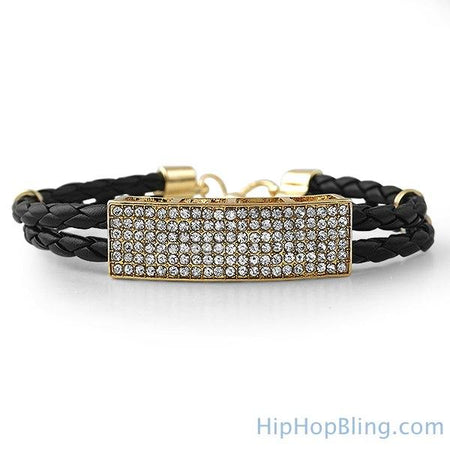 Rick Ross Style All Canary Iced Out 12 Row Gold Bracelet