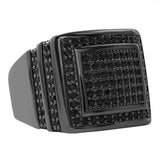 Step Up Black CZ Iced Out Ring