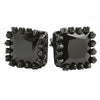 Black Crown Princess Cut CZ Earrings