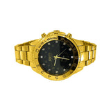 Real Diamond Gold with Black Dial Yacht Hip Hop Watch