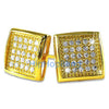 Deep Box Medium Gold Vermeil CZ Micropave Earrings .925 Silver