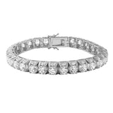 .925 Sterling Silver 3D Thick Tennis Bracelet