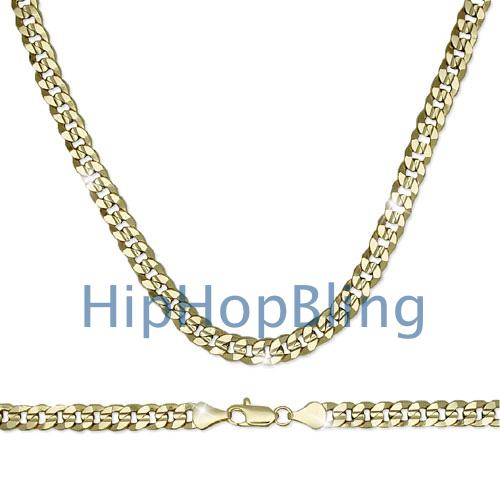 Gold Plated Cuban Chain 8mm Wide 20 Inch