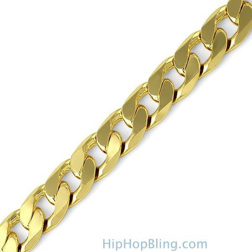 12MM Gold Plated Cuban Bracelet