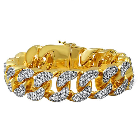 Gold 3 Row Totally Bling Bracelet