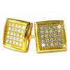 Deep Box Medium Gold Vermeil CZ Micropave Earrings .925 Silver