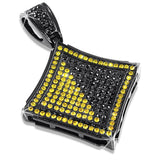 Kite Black Yellow Super Iced Out BLACK Pendant