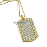 Totally iced Out Blizzard Gold Dog Tag & Chain