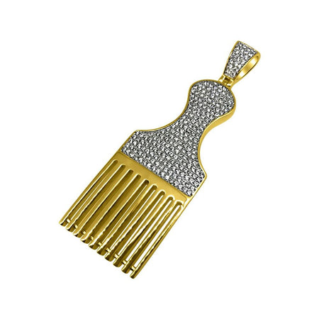 Gold Hip Hop Microphone Pendant & Chain Small