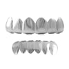 All Shiny Silver Grillz Top & Bottom Set