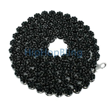 Black 4MM CZ Stainless Steel Tennis Chain
