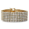 Gold Stainless Steel CZ 6 Row Iced Out Bracelet