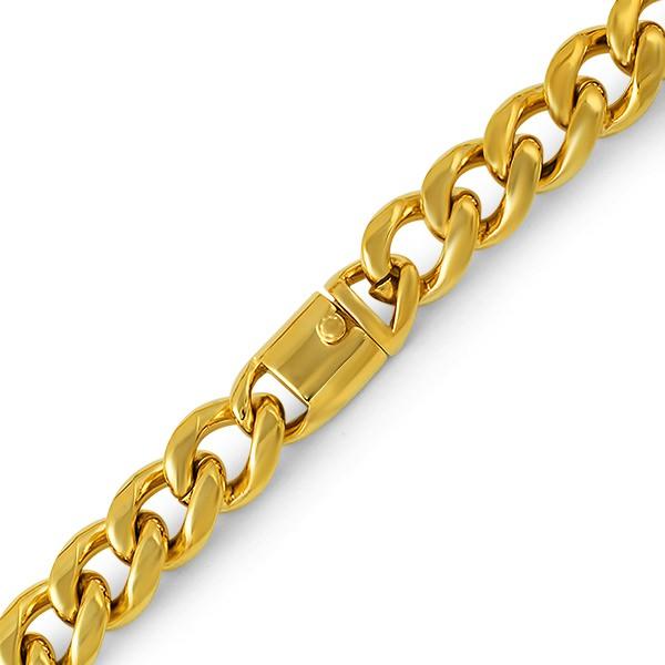 18MM Gold Miami Cuban 316L Bracelet Box Clasp