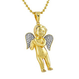 Diamond Mini Cherub Angel Pendant