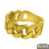 10K Gold Cuban Link Mens Ring