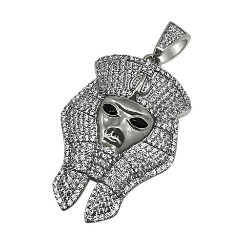 .925 Silver Pharaoh Rhodium CZ Bling Bling Pendant